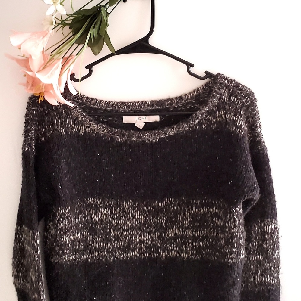 Ann Taylor LOFT Sweater Grey and Black